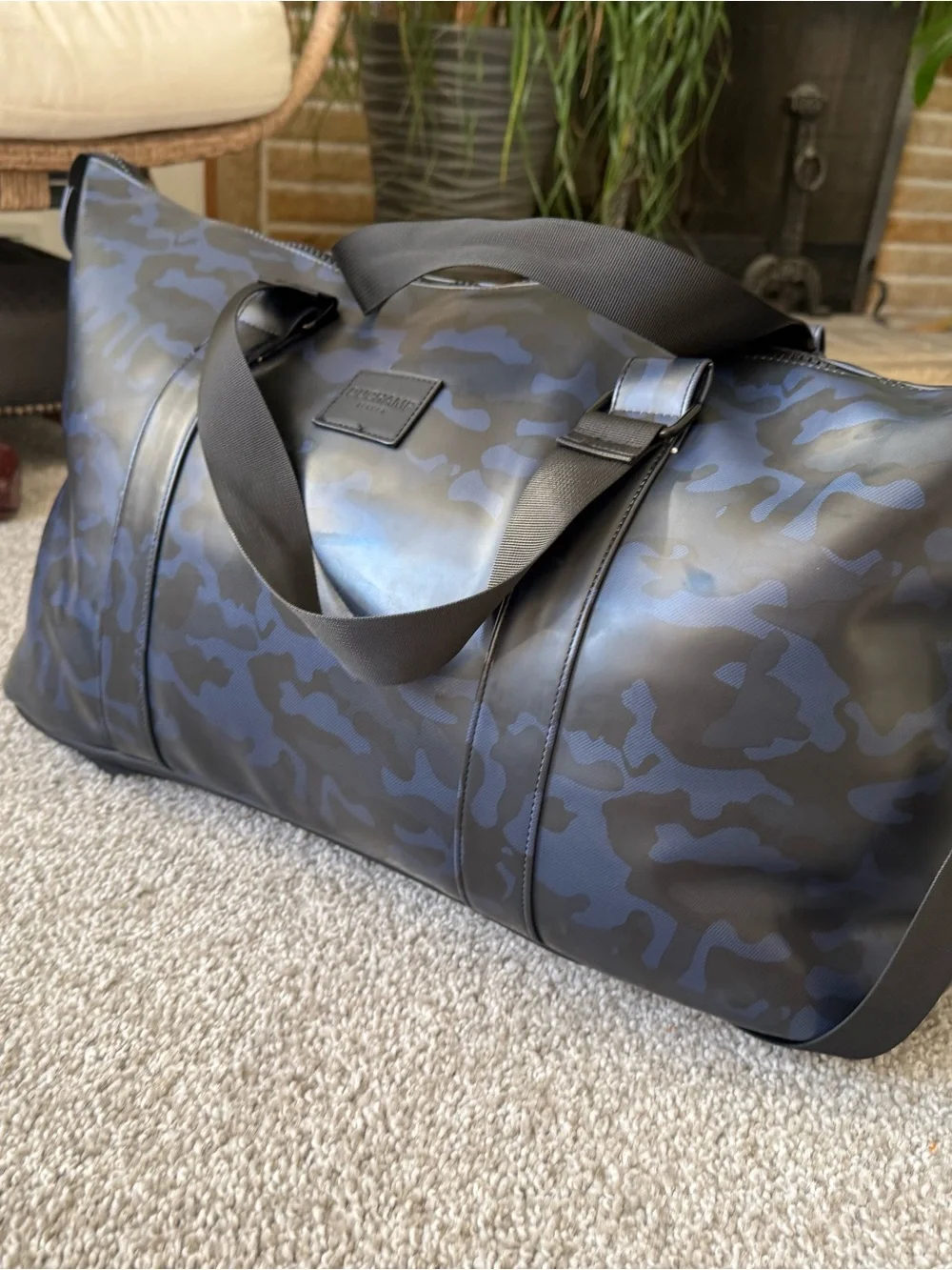 Duchamp Black & Slate Blue Camo matching Duffel and Backpack